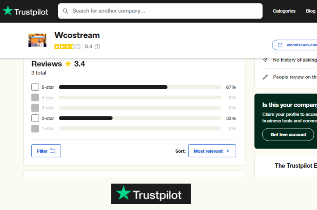 Wcostream com Trustpilot