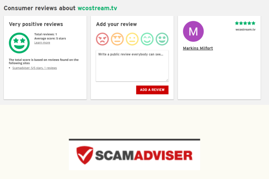 Scamadviser wcostream.org